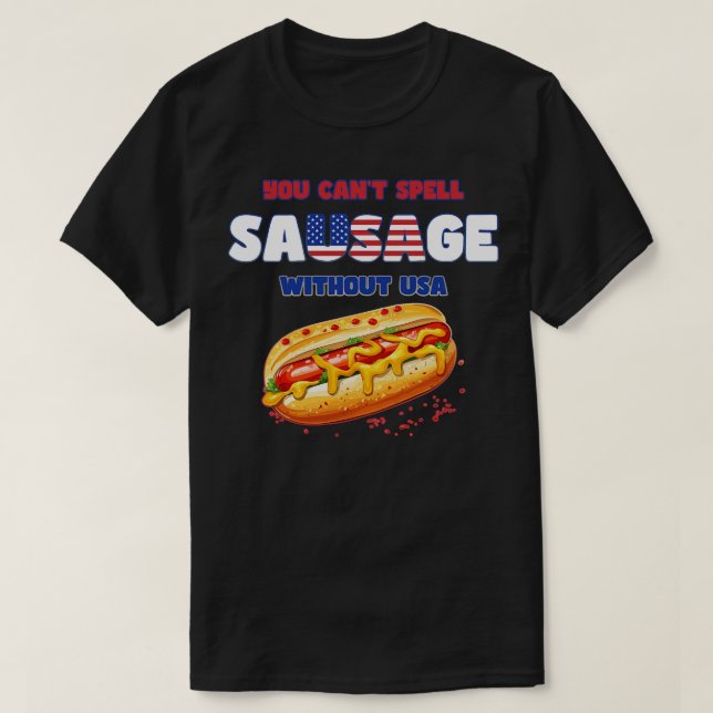 Du Cant Spell Sause utan USA, Lä 4:e Ju T Shirt (Design framsida)