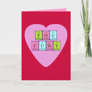 Du Cutey periodiskt bord Valentine-kort Helgkort