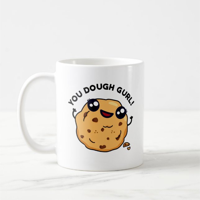 Du Dough Gurl Funny Baking Pun Kaffemugg (Vänster)