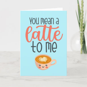 Du Elak en latte-kaffe-Pun-nuny Alla hjärtans dag Helgkort