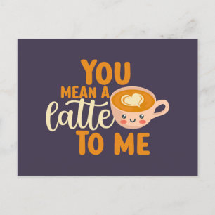 Du Elak en latte-kaffe-Pun-nuny Alla hjärtans dag Vykort