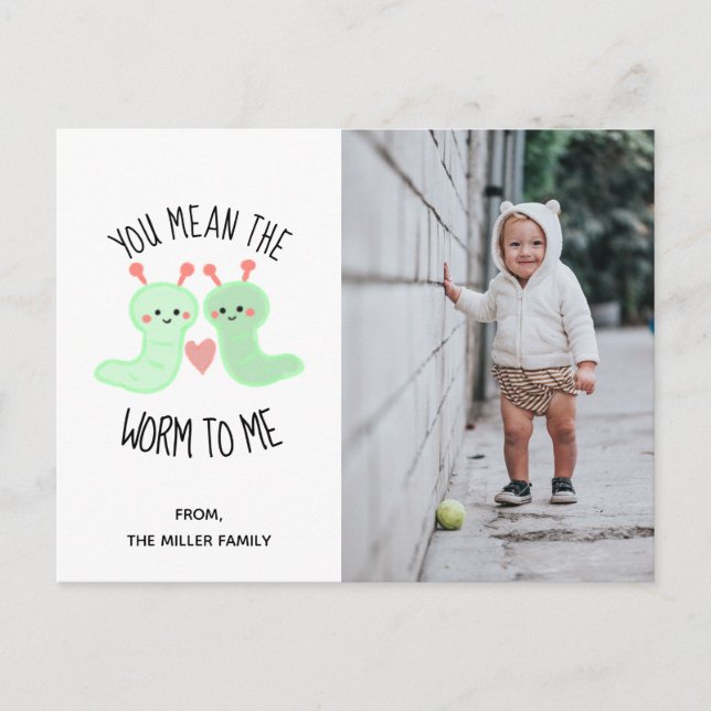 Du Elak Mask till mig Kawaii Pun Valentine Photo Helg Vykort (Framsida)