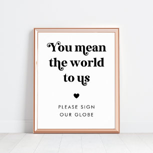 Du Elak världen att skriva på oss Retro Globe Bröl Poster