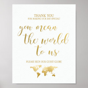 Du Elak världen till oss Undertecknande av Globe Poster