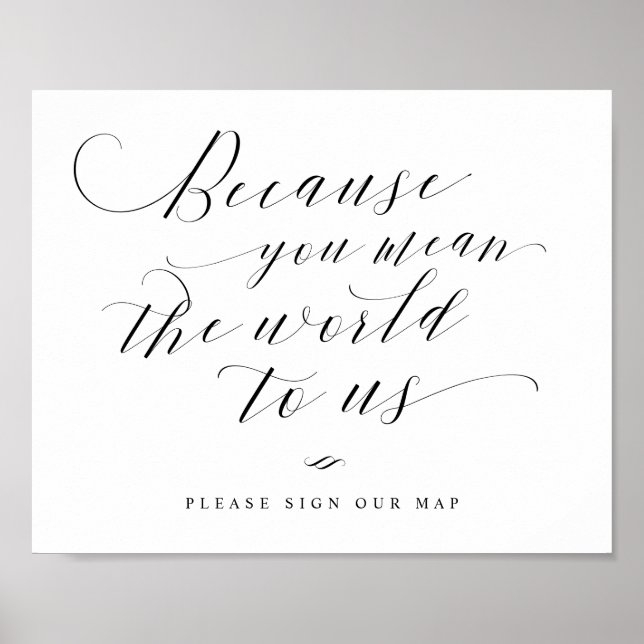 Du Elak världen till USA:s Karta Guest Board Sign Poster (Framsidan)