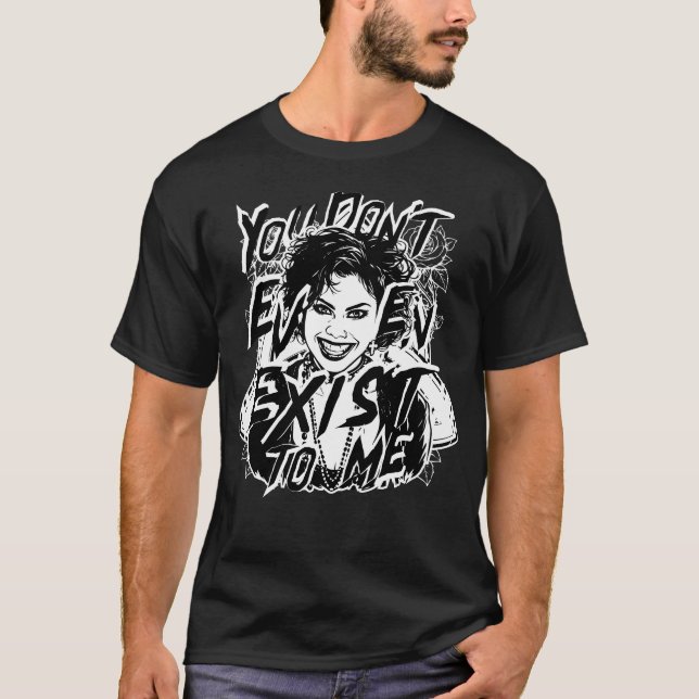 Du Existerar Inte Ens, Gothflicka, Tatuering Konst T Shirt (Framsida)