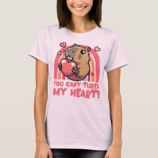 Du fångade mitt hjärta - Cute Capybara Design T Shirt