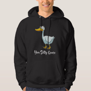 Du Fånig Goose Funny Bird Smiling Hoodie