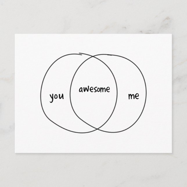 Du Fantastisk Venn-diagram Vykort (Framsida)
