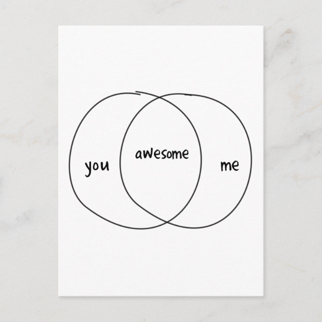 Du Fantastisk Venn-diagram Vykort (Framsida)