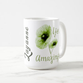 Du fantastiska gröna blommiga kaffemugg