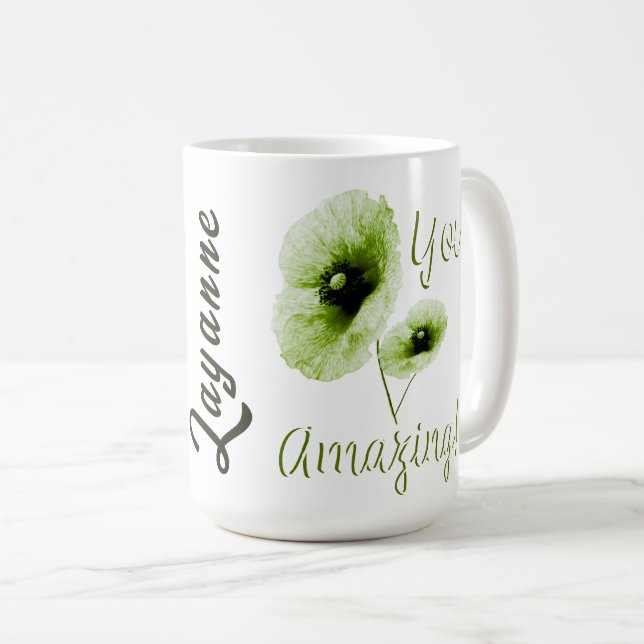 Du fantastiska gröna blommiga kaffemugg (Framsida höger)
