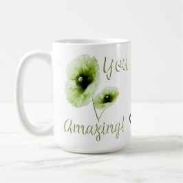 Du fantastiska gröna blommiga kaffemugg