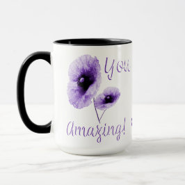 Du fantastiska Violetta Blommiga Mugg