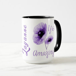 Du fantastiska Violetta Blommiga Mugg