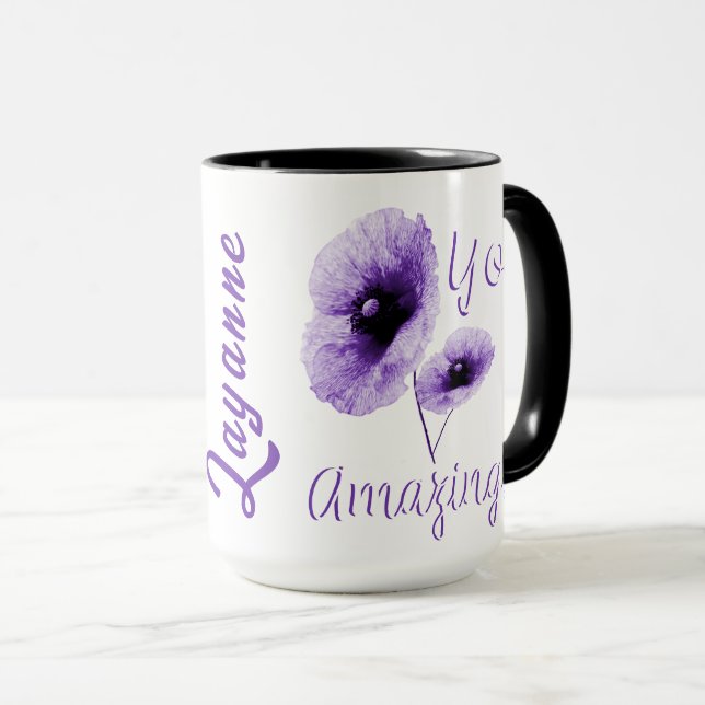 Du fantastiska Violetta Blommiga Mugg (Framsida höger)
