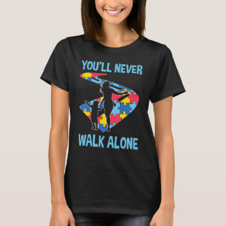 Du får aldrig gå på Autism Ensam Cute Puzzle Way C T Shirt