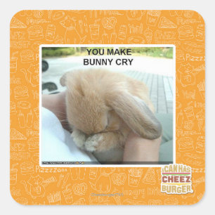 Du får bunny att gråta fyrkantigt klistermärke