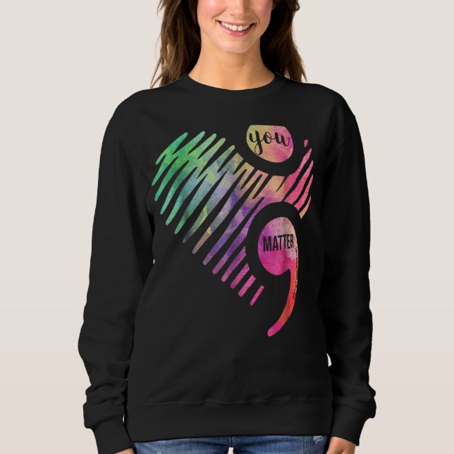 Du får inte låta din semikolonsyra i historien slu t shirt (Framsida)