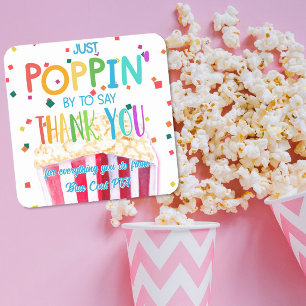du får mig att explodera tack popcorngärning påse fyrkantigt klistermärke