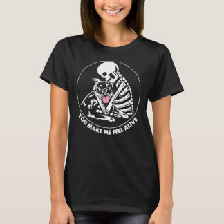 Du får mig att känna mig levande Skeleton Hugs Pit T Shirt