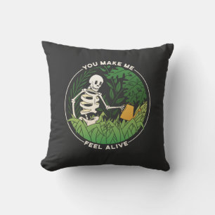 Du får mig att känna mig levande Skeleton som vakt Kudde
