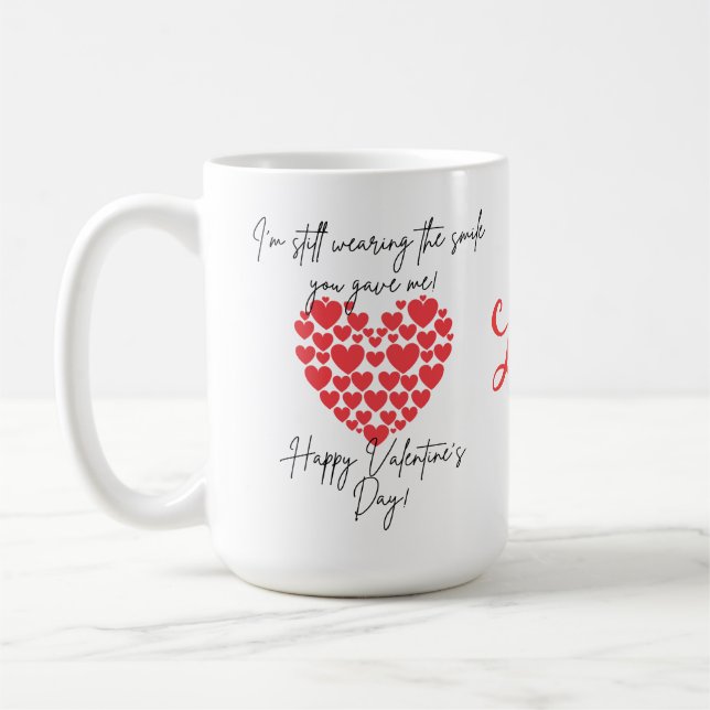 Du får mig att le Alla hjärtans dag Kaffemugg (Vänster)