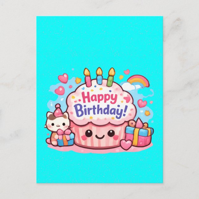 Du Får Mig Att Le Glad Djur Blommig Välkomstkort Vykort (Framsida)