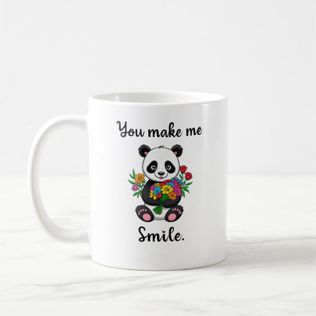 Du Får Mig Att Le Söt Panda Kaffemugg (Vänster)