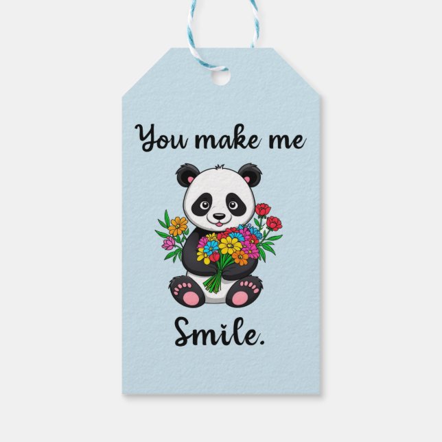 Du får mig att le Söt Panda Presentetikett (Baksidan)
