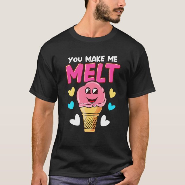 Du får mig att Melt Funny Summer Kawaii Ice Creme  T Shirt (Framsida)