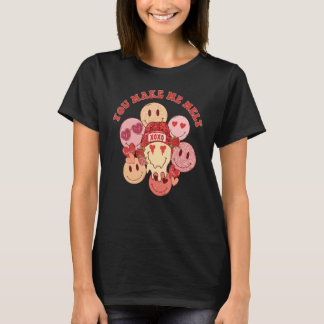 Du får mig att smälta Groovy XOXO Leende Kärlek Al T Shirt