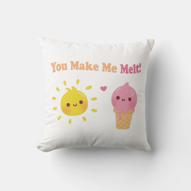Du får mig att smälta, Klipp kärlek Pun Humor Kudde (Framsida)