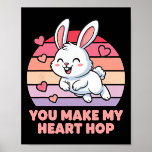 Du Får Mitt Hjärta Att Hoppa Gullet Kanin Kärlek Poster