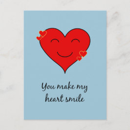Du får mitt hjärta att le blått vykort
