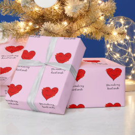 Du får mitt hjärta att le rosa romantiskt presentpapper
