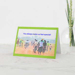 "Du får oss alltid att känna oss Speciella" tackko Tack Kort