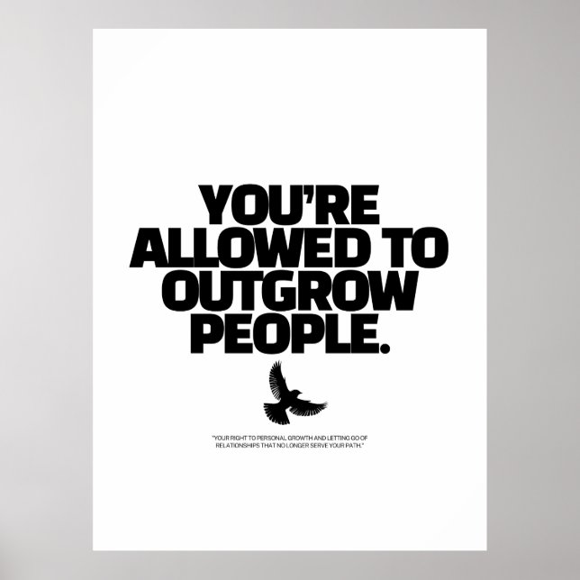 Du Får Växa Förbi Människor - Freedom Design Poster (Framsidan)