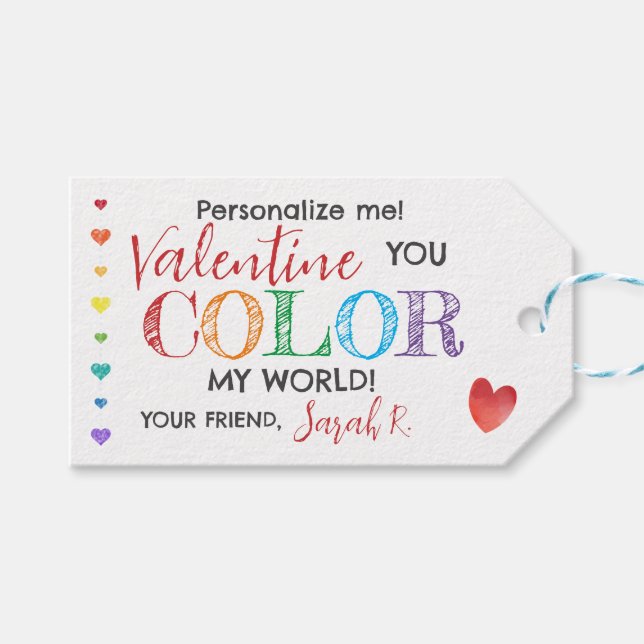 Du Färg Märkrn Min Alla hjärtans världsklass Presentetikett (Framsidan (Horisontell))