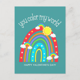 Du färg min värld| Kids Valentine Vykort