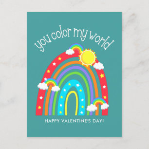 Du färg min värld Kids Valentine Vykort