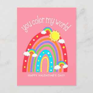 Du färg min värld Kids Valentine Vykort