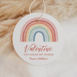 Du Färg min världsregnbåge Kids Valentines day Gåvor Etiketter