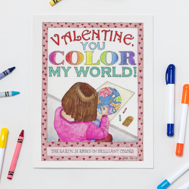 Du Färg min World Valentine (anpassadet) Helgkort (Skapare uppladdad)