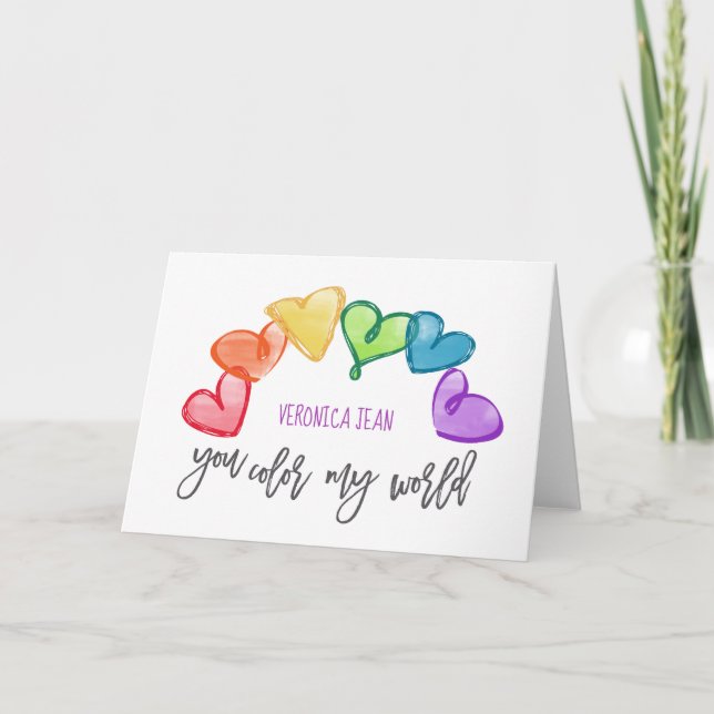 Du färgar min världsvalentin kort (Framsida)