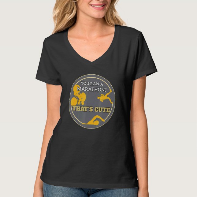 Du fick en maraton som klär ut triatletssimmare t shirt (Framsida)