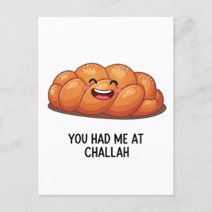 Du Fick Mig Med Challah Bröd Hanukkah Judisk Inbjudan Vykort