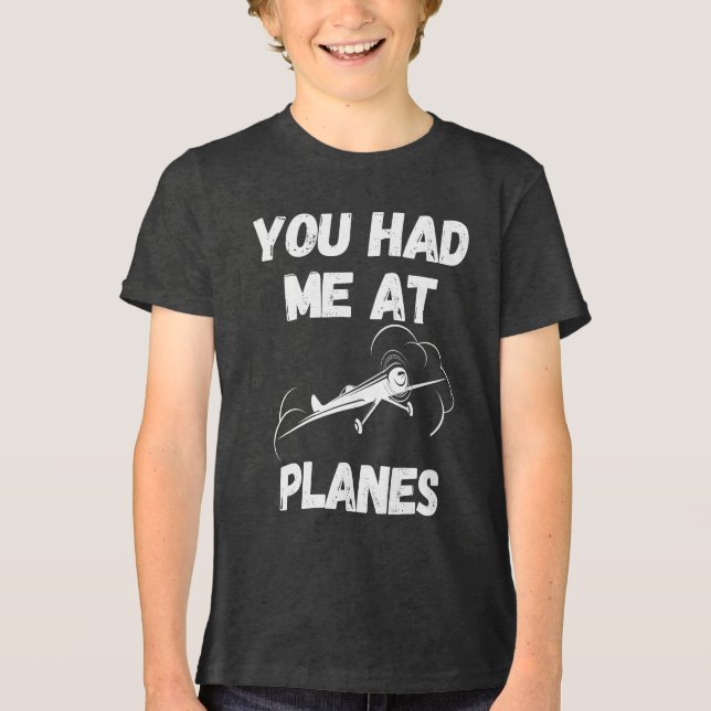 Du Fick Mig Med Flygplans Typografi, Luftfart, Rol T Shirt (Framsida)