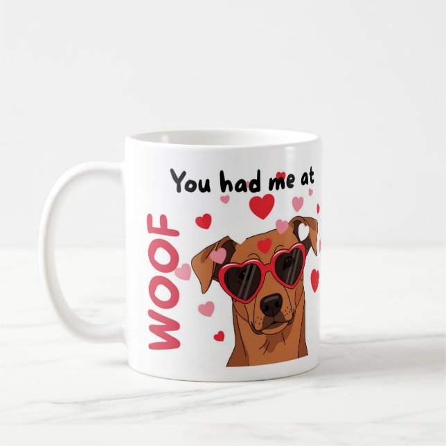 Du Fick Mig Med VOFF Rolig Hund Valentine Mugg (Vänster)
