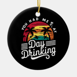 Du Fick Mig På Dag Drickande Rolig Retro Strand Julgransprydnad Keramik